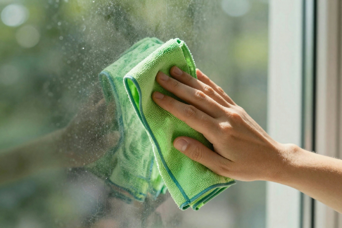 Smetti di lasciare aloni sui vetri: il trucco semplice per farli brillare al primo colpo